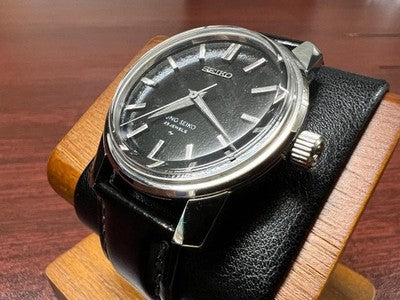 KING SEIKO 44-9990 SECOND MODEL 1968 25 JEWELS BLACK DIAL MANUAL WIND WATCH