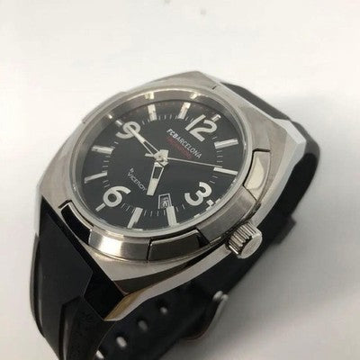 VICEROY FC BARCELONA CHAMPIONS WATCH BLACK & SILVER USED FROM JAPAN SOCCER