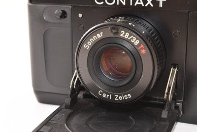 CONTAX T FIRST GENERATION COMPACT FILM CAMERA WITH FLASH, BLACK, AS IS