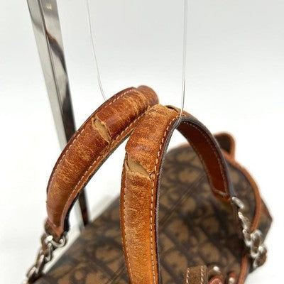 CHRISTIAN DIOR ROMANTIC TROTTER HANDBAG PVC BROWN HEART PADLOCK (NO KEY)