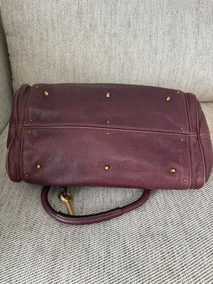 CHLOE PADDINGTON HANDBAG, BURGUNDY, PADLOCK, LEATHER PEBBLED GENUINE WOMEN ITALY