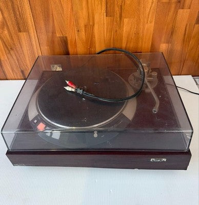 DENON DP-55L DIRECT DRIVE TURNTABLE RECORD PLAYER TESTED FOR PARTS REPAIR