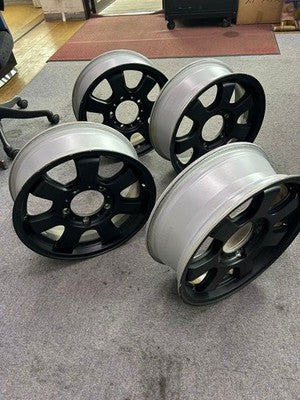 SUZUKI JIMNY SJ30 JA11 JA71 JB23 JB64 16-INCH MATTE BLACK WHEELS SET OF 4
