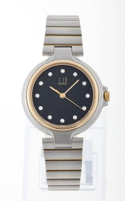 DUNHILL MILLENNIUM 32MM 12P DIAMOND QUARTZ MEN'S WRISTWATCH ROUND FACE AS IS