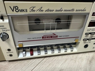 SANYO MR-V8MKII VINTAGE BOOMBOX FM AM STEREO RADIO CASSETTE PLAYER SERVICED