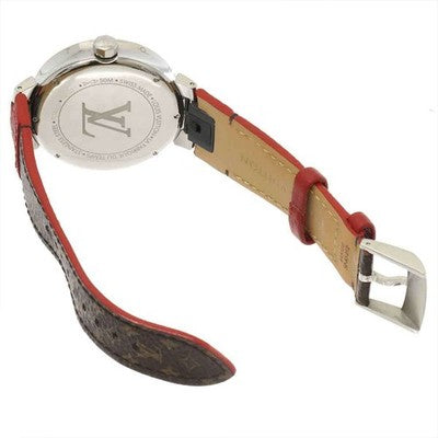 LOUIS VUITTON QA021 TAMBOUR MOON DIVINE GM MEN'S WRISTWATCH DIAMOND WHITE SHELL