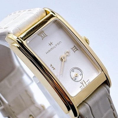 HAMILTON AMERICAN CLASSIC ARDMORE QUARTZ H112410 SMALL SECOND WHITE WATCH USED