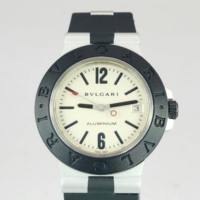 BVLGARI ALUMINIUM AL38A AUTOMATIC SILVER DIAL RUBBER MENS LUXURY WATCH