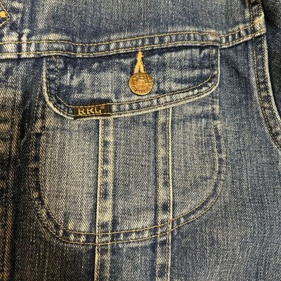 RRL RALPH LAUREN LEELAND INDIGO DENIM TRUCKER JACKET SIZE M FROM JAPAN