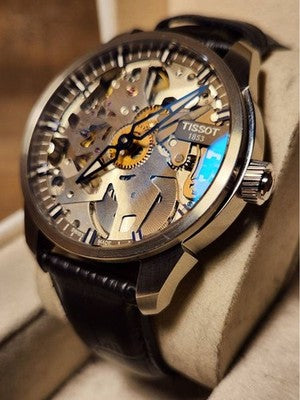 TISSOT T COMPLICATION SQUELETTE HAND WIND SKELETON DIAL MEN WATCH 43MM SWISS