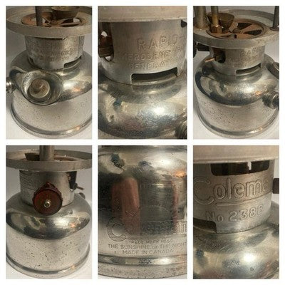 COLEMAN 238B LANTERN MADE IN CANADA IN THE 1950S ALUMINUM VINTAGE AS IS