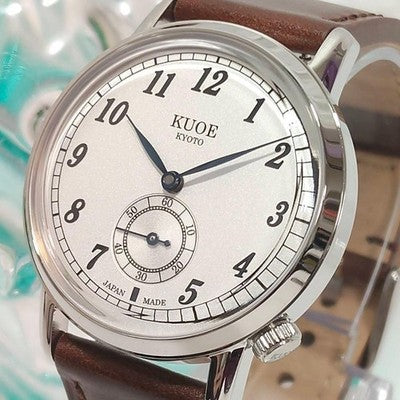 KUOE OLD SMITH 90-007 AUTOMATIC SMALL SECONDS BLUE STEEL HANDS WATCH NEAR MINT