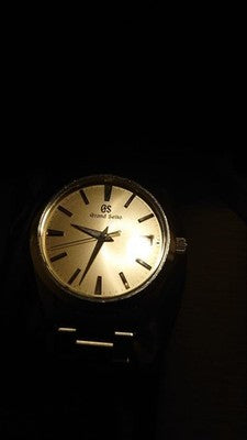 GRAND SEIKO SBGV221 CHAMPAGNE GOLD MEN'S WRISTWATCH ROUND FACE JAPAN MADE SS