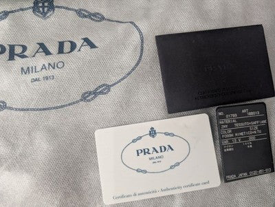 PRADA 1BB013 SAFFIANO NYLON 2WAY BAG KHAKI CROSSBODY GOLD AUTH WITH STORAGE BAG