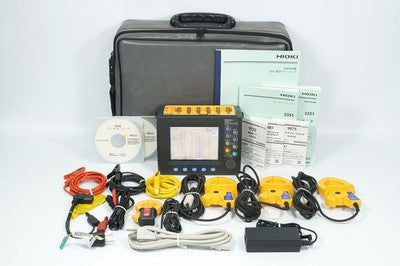 HIOKI 3351 POWER LINE MONITOR W/ 3X 9661 & 1X 9675 CLAMP SENSORS USED