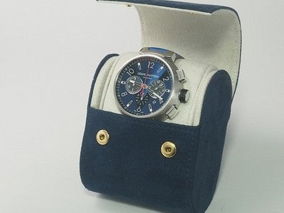 LOUIS VUITTON TAMBOUR CHRONOGRAPH Q102V STAINLESS STEEL BLUE/BLACK WATCH USED