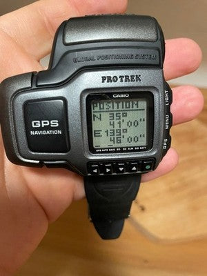 CASIO PRT-1 GPS PRO TREK SATELLITE NAVI BATTERY REPLACED WATCH VINTAGE AS IS