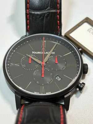 MAURICE LACROIX ELIROS CHRONOGRAPH EL1098-PVB01-310-1 BLACK PVD QUARTZ BOXED