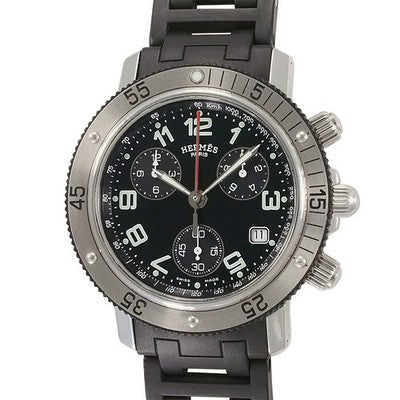 HERMES CLIPPER DIVER CHRONOGRAPH CL2.915 BLACK DIAL STAINLESS STEEL QUARTZ WATCH