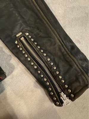 UNDERCOVER 04AW BUT BEAUTIFUL PERIOD STUDS DOUBLE RIDERS JACKET L LEATHER USED