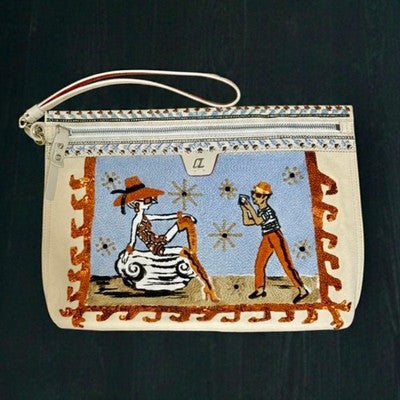CHRISTIAN LOUBOUTIN GREEKABA EMBROIDERED TOTE BAG MULTI-COLOR LIMITED EDITION