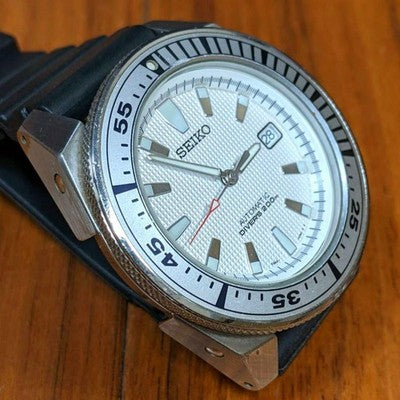 SEIKO WHITE SAMURAI 7S35-00B0 AUTOMATIC DIVER WATCH RARE JDM MODEL SET