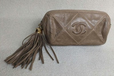 CHANEL COCO LOGO MATELASSE LAMBSKIN CHAIN SHOULDER BAG QUILTED LEATHER AUTHENTIC