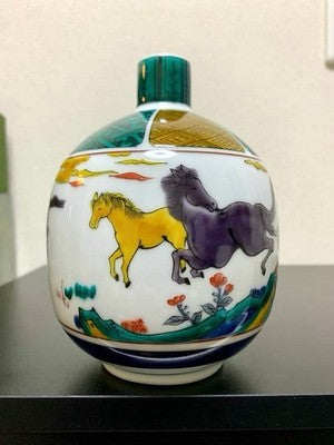 SUNTORY WHISKY HIBIKI 21 YEAR OLD KUTANI WARE EMPTY BOTTLE OLD STYLE HORSE
