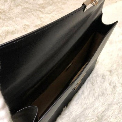 PRADA BLACK LEATHER BUSINESS BRIEFCASE BAG MEN'S AUTHENTIC EXCELLENT COND