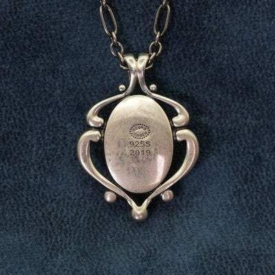 GEORG JENSEN 2019 GREEN AGATE STERLING SILVER NECKLACE 25-857 WITH BOX