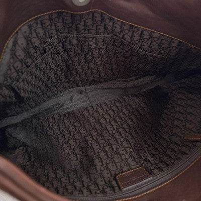 CHRISTIAN DIOR GAUCHO SADDLE BAG JOHN GALLIANO BROWN LEATHER AUTH GOOD