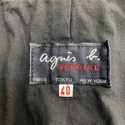 AGNES B LEATHER JACKET LAMBSKIN SIZE 40 FRANCE CARDIGAN BLACK 80S VINTAGE