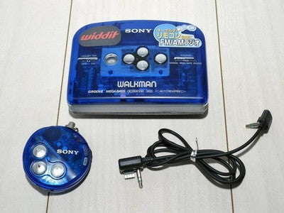Sony WM-FK2 Cassette Player Blue Excellent /w Remote Cable Used from Japan