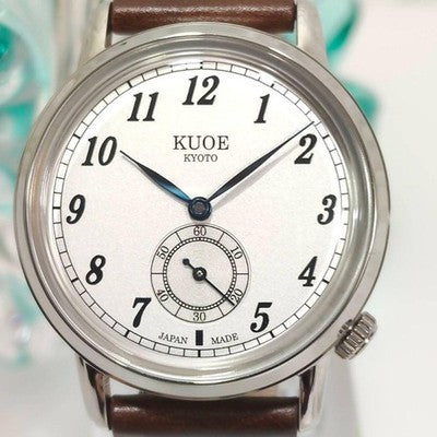 KUOE OLD SMITH 90-007 AUTOMATIC SMALL SECONDS BLUE STEEL HANDS WATCH NEAR MINT