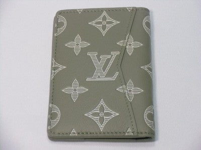 LOUIS VUITTON ORGANIZER POCKET A028 OLIVE GREEN CARD HOLDER WALLET RARE