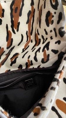 FENDI MAMMA BUCKET SHOULDER BAG, LEOPARD PRINT, CALF HAIR, WOMEN'S FASHION