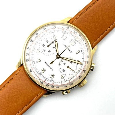 JUNGHANS MEISTER TELEMETRE CHRONOGRAPH AUTO SKELETON BACK 027/5382 MEN WATCH BOX