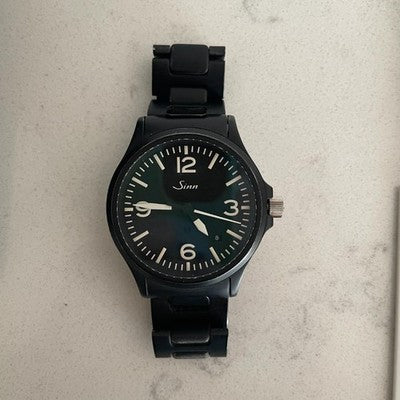 SINN 656S AUTOMATIC BLACK PVD PILOT WATCH MENS BOXED DISCONTINUED MODEL