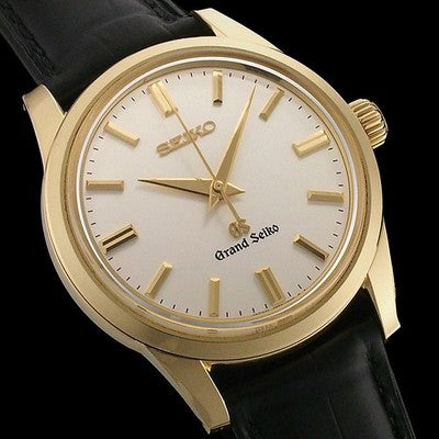 SEIKO GRAND SEIKO SBGW008 9S54-00A0 37MM SILVER DIAL K18YG MANUAL WINDING