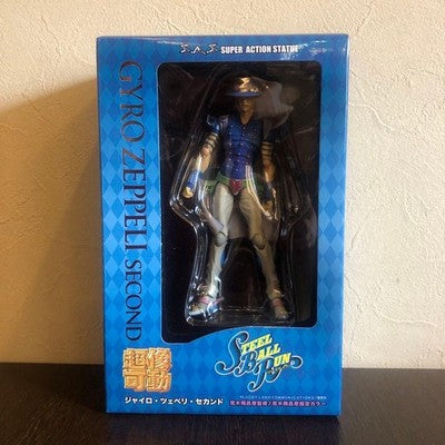SUPER ACTION STATUE GYRO ZEPPELI JOJO PART 7 STEEL BALL RUN FIGURE NEAR MINT