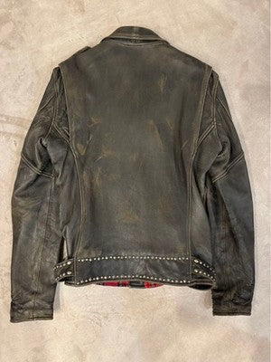 UNDERCOVER 04AW BUT BEAUTIFUL PERIOD STUDS DOUBLE RIDERS JACKET L LEATHER USED