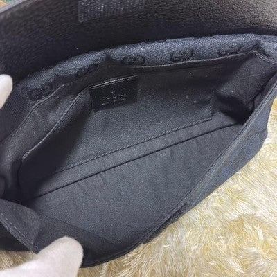 GUCCI GG CANVAS SHERRY LINE BLACK CROSSBODY BAG AUTHENTIC NEAR MINT