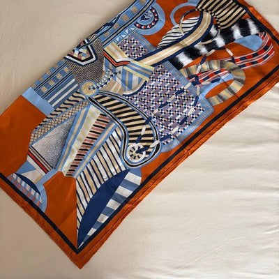 HERMES LA SELLE IMAGINAIRE CARRE 90 SILK SCARF FROM JAPAN NEAR MINT