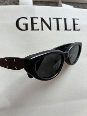 MAISON MARGIELA X GENTLE MONSTER MM108 SUNGLASSES BLACK LEATHER FRAME
