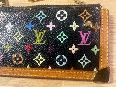 LOUIS VUITTON M92654 MONOGRAM MULTICOLORE COIN CASE WITH KEY RING LADIES