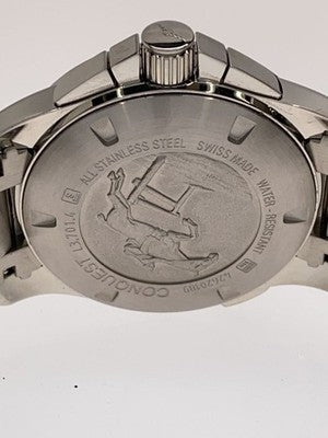 LONGINES CONQUEST JUMPING WATCH L3.701.4 ANALOG STAINLESS STEEL WHITE SILVER