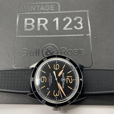 BELL & ROSS BR123-92-SP SPORT HERITAGE AUTOMATIC BLACK DIAL RUBBER MENS WATCH