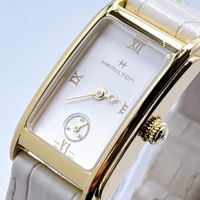 HAMILTON AMERICAN CLASSIC ARDMORE QUARTZ H112410 SMALL SECOND WHITE WATCH USED