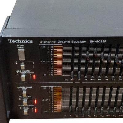 TECHNICS SH-9033P STEREO GRAPHIC EQUALIZER 12-BAND PRO GRADE TESTED JAPAN AS IS