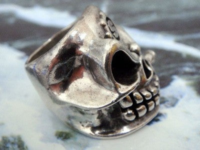 STARLINGEAR PUNCHER CIGAR SLICKSTER RING SIZE 17 SILVER 925 SKULL SMOKING DESIGN